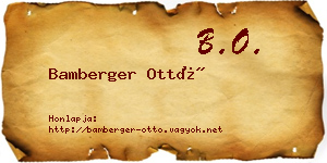 Bamberger Ottó névjegykártya